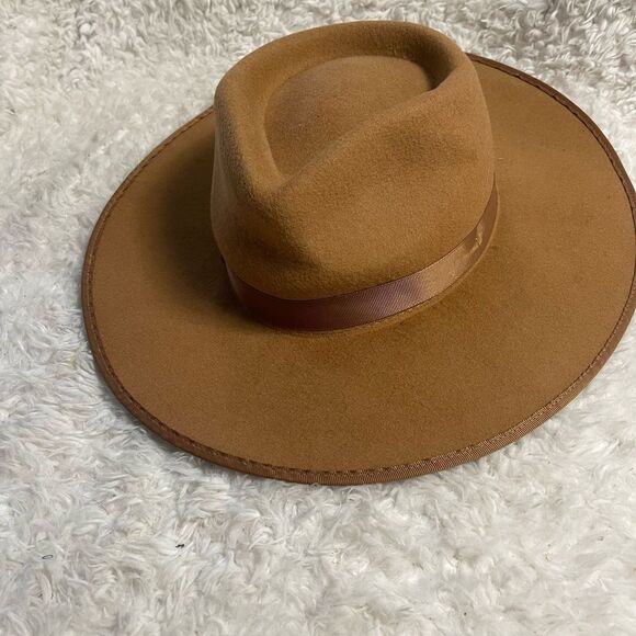 Ranchers 100% Wool Tan Felt Fedora Hat - Picture 4 of 10